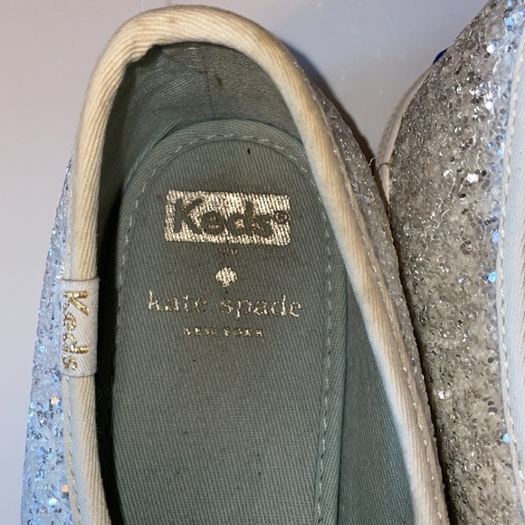 Keds collab with Kate Spade white glitter sneaker size 8 1/2 - Picture 3 of 5